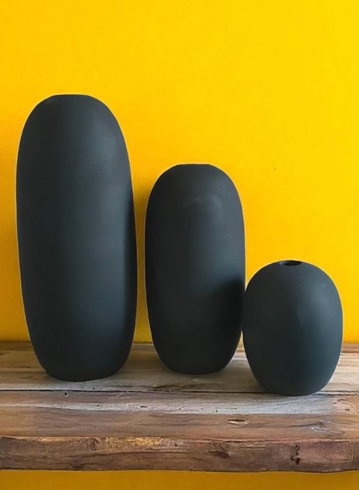 كلور زون بوتري طقم 3 فازة فخارية ديكورية المكتب و المنزل - Image 1