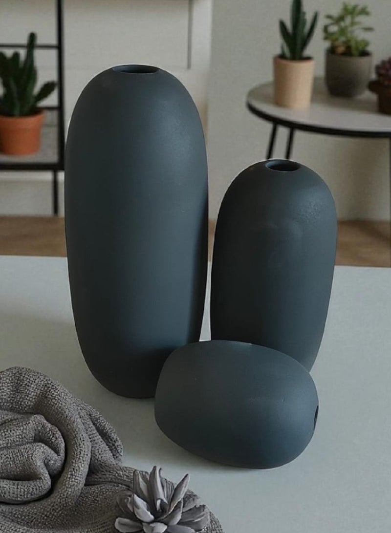 كلور زون بوتري طقم 3 فازة فخارية ديكورية المكتب و المنزل - Image 3