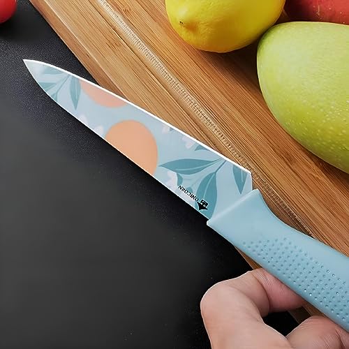 ONICORN® Stainless Steel Blade Kitchen Knife & Non-Slip Handle, Paring Knife with Colorful Non-Stick Coating, for Vegetable Cutting & Chopping (Knife M-A 1PCS) - Image 5