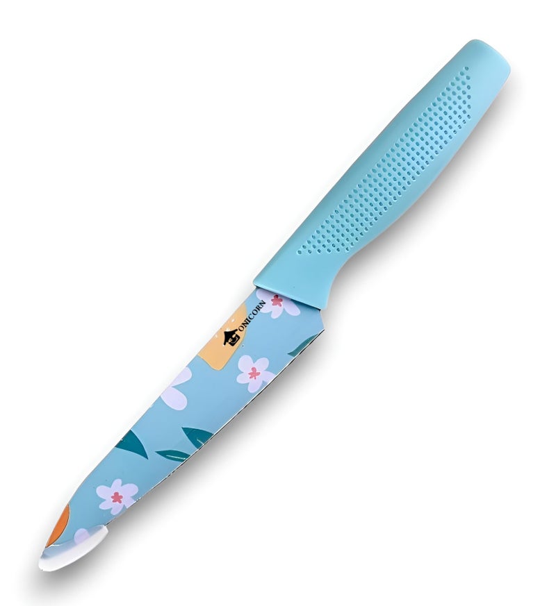 ONICORN® Stainless Steel Blade Kitchen Knife & Non-Slip Handle, Paring Knife with Colorful Non-Stick Coating, for Vegetable Cutting & Chopping (Knife M-A 1PCS) - Image 1