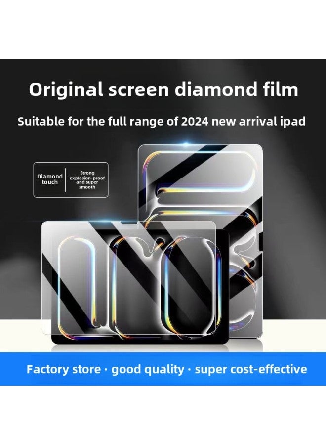 For 2024 Ipad Pro13 Tempered Film IPad Air6 Inch Flat Protective Film 10.2 Mini6-Color:Eye Protection Purple Light * Straight Edge Tempered Film 【high-end Kraft Paper Packaging Kit】】-Dimensions:Ipad 10 Generation Geo (10.9 Inch) - Image 2