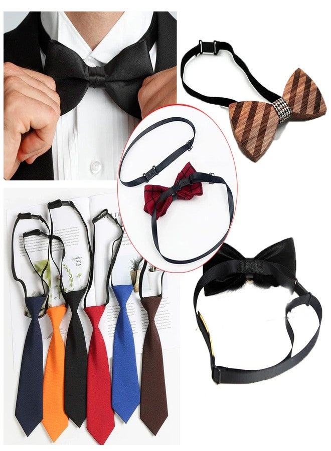 ArrErr 10 Pack Bow Ties Straps Replacement Adjustable Bow Tie Holder Elastic Band with Clips Extenders for Pre-tied Bow Ties Men's Solid Pretied Bowties Girls Uniform Ribbon Bow Tie Homemade Bowties - Image 5