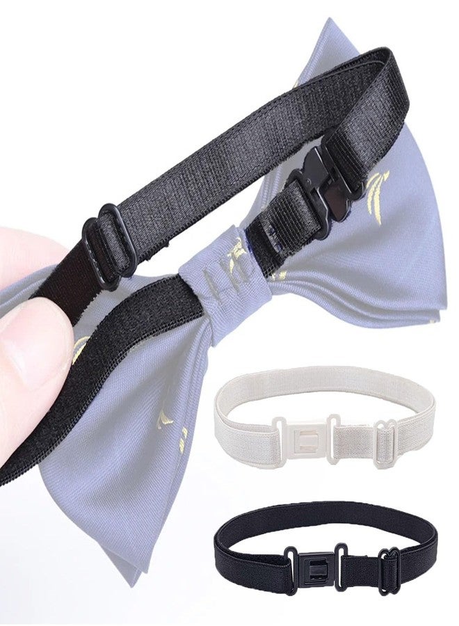 ArrErr 10 Pack Bow Ties Straps Replacement Adjustable Bow Tie Holder Elastic Band with Clips Extenders for Pre-tied Bow Ties Men's Solid Pretied Bowties Girls Uniform Ribbon Bow Tie Homemade Bowties - Image 2