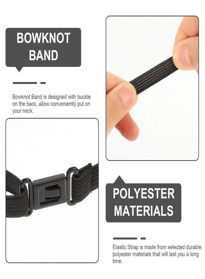 ArrErr 10 Pack Bow Ties Straps Replacement Adjustable Bow Tie Holder Elastic Band with Clips Extenders for Pre-tied Bow Ties Men's Solid Pretied Bowties Girls Uniform Ribbon Bow Tie Homemade Bowties - Image 3