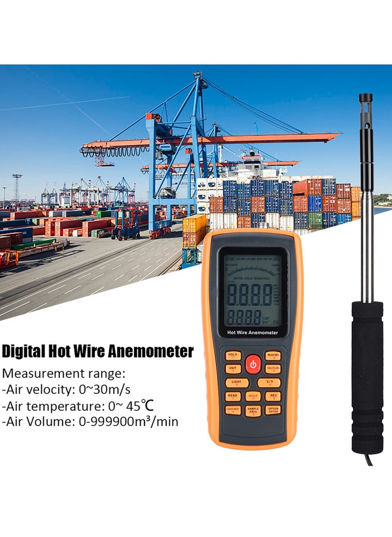 Generic GM8903 Portable Digital Hot Wire Wind Speed Temperature Gauge Anemometer  - Image 2