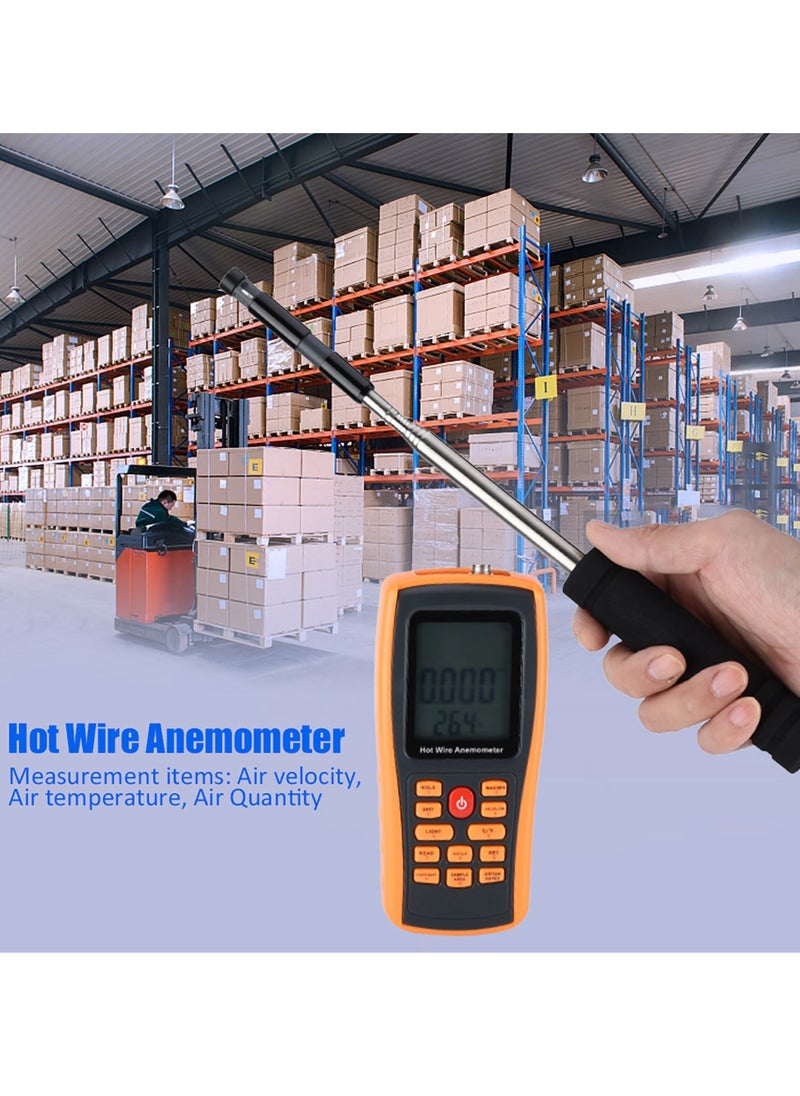 Generic GM8903 Portable Digital Hot Wire Wind Speed Temperature Gauge Anemometer  - Image 3