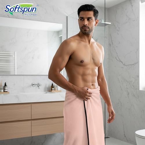 SOFTSPUN Microfiber Bath Towel 1pc Light Pink! Ultra Absorbent Super Soft & Comfortable Quick Drying for Men & Women Daily Use Extra Large Size Unisex. - Image 2