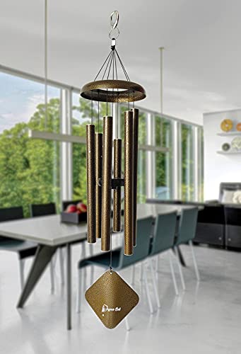 Jaguar bell 6 Aluminum Pipes/Rods Windchime with Good Sound for Positive Vibrations and Energy, Wind Chimes (6- Pipes, SIZE-28 Inch)-Antique Gold - Image 1