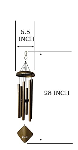 Jaguar bell 6 Aluminum Pipes/Rods Windchime with Good Sound for Positive Vibrations and Energy, Wind Chimes (6- Pipes, SIZE-28 Inch)-Antique Gold - Image 2