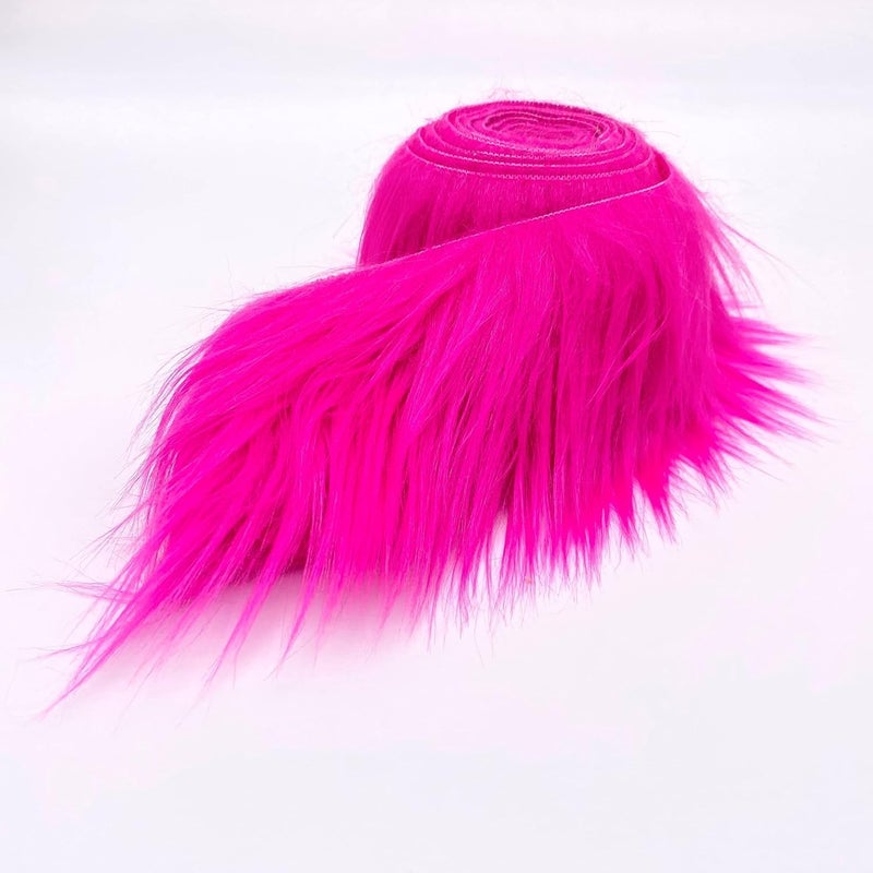Ice Fabrics شرائط قماش صناعية من الصوف الموهيري الكثيف، مقطوعة مسبقًا (عرض 2" وطول 60")، مناسبة للحرف اليدوية والأزياء والديكورات والاحتفالات - باللون البني الفاتح - Image 1