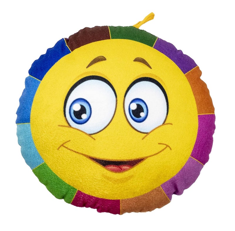 Keshav Creation Combo of Smiley Cushion Reversible Printed Emoji Side Pattern Coloring Boxes Velvet Fabric Hang it on Any Where Cushion 13X13 inch 3 Pillow - Image 5