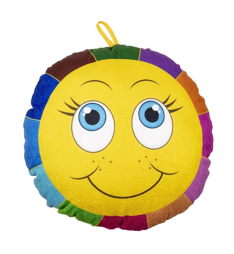 Keshav Creation Combo of Smiley Cushion Reversible Printed Emoji Side Pattern Coloring Boxes Velvet Fabric Hang it on Any Where Cushion 13X13 inch 3 Pillow - Image 3