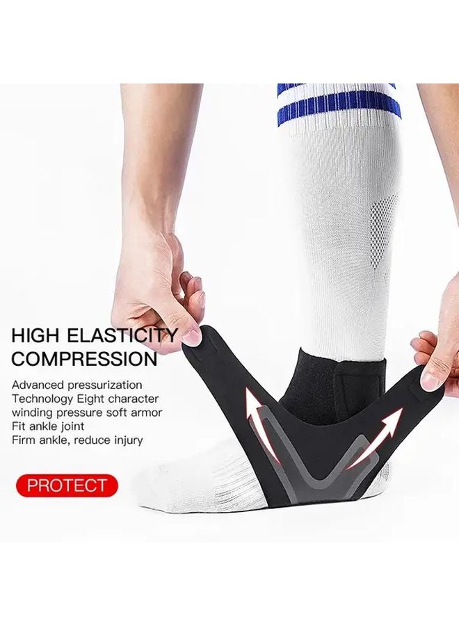 Set of 2 Adjustable Ankle Support Sleeves Black Size M for Fitness Sports Pressure Relief - Image 3