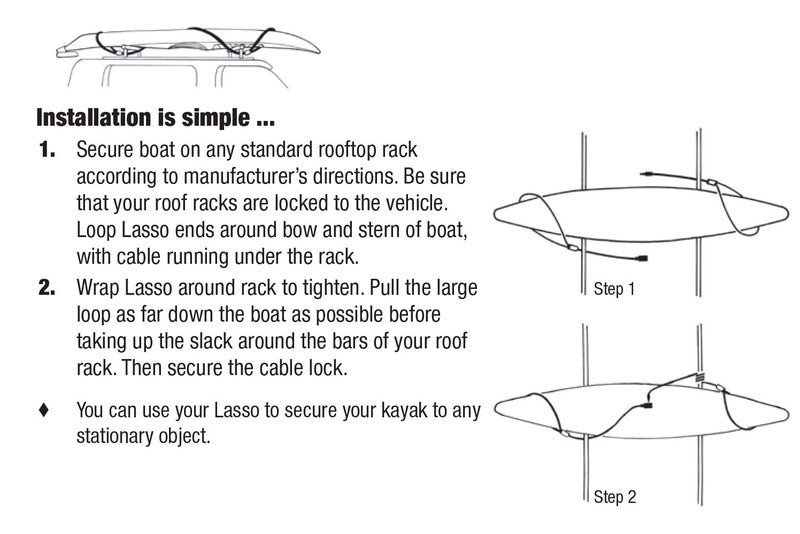 Lasso Tandem Kayak Security Cable/Sit Top SLC1200 - Image 4