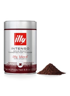 Illy Intenso Ground Espresso Coffee, Bold Roast, Intense, Robust And Full Flavored With Notes Of Deep Cocoa, 100% Arabica Coffee, No Preservatives, 8.8 Ounce (Pack Of 1)  - Image 1