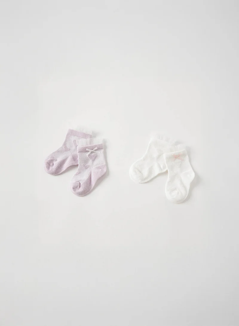 Dave & Bella Purple hearts socks set