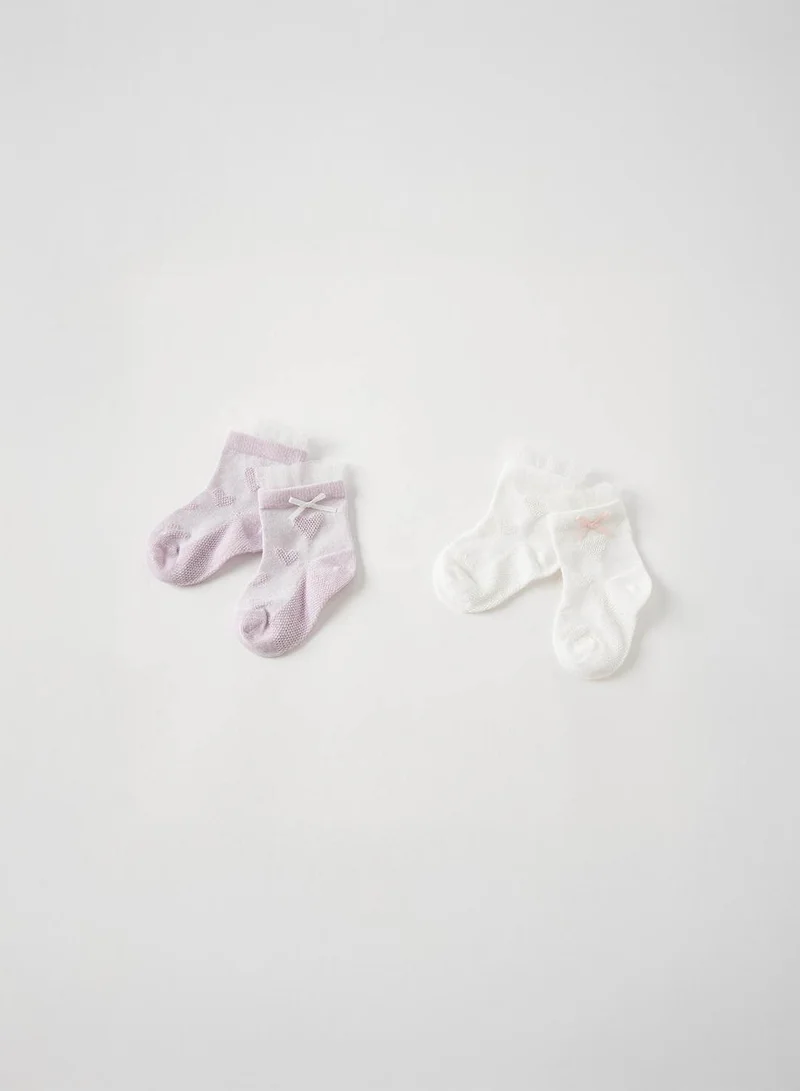 Dave & Bella Purple hearts socks set