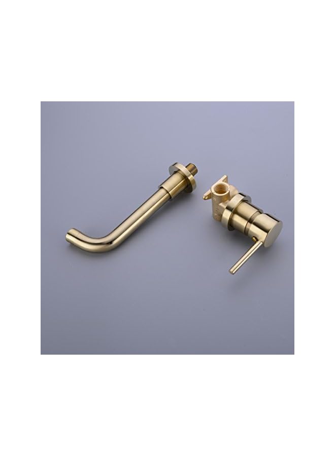 The Bros صنبور حوض نحاسي مثبت على الحائط مخفي، ذهبي مصقول - Image 3