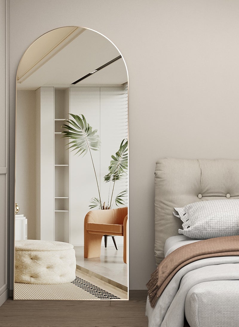 Full Length Mirror, 165x60cm Arch Mirror Floor Mirror with Stand, Gold Arched Full Body Standing or Leaning Mirror  - Image 4
