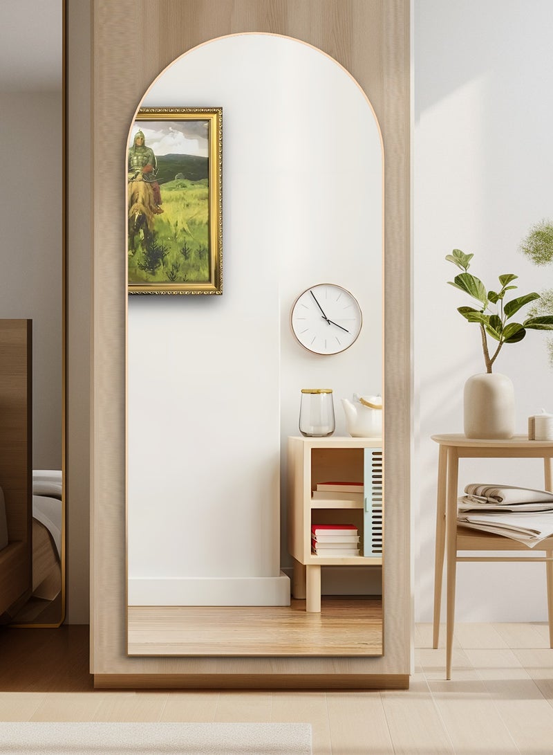 Full Length Mirror, 165x60cm Arch Mirror Floor Mirror with Stand, Gold Arched Full Body Standing or Leaning Mirror  - Image 3