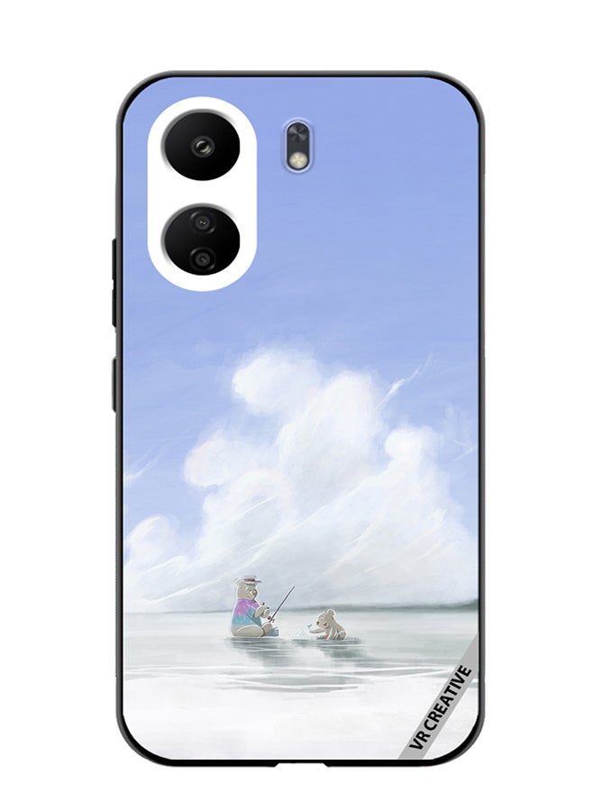VR CREATIVE Protective Case Cover For Xiaomi Redmi 13C Fishing Bear Design Multicolour - Image 1