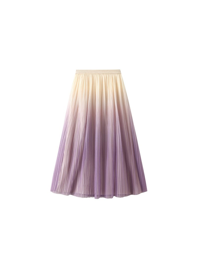 Loquat Women's Gradient Pleated Half Length Skirt Purple  - Image 1