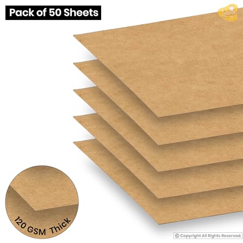 Lakeer 120 GSM A4 Kraft/Craft Paper Craft Liner Sheet for DIY Craft (Brown Color) - Pack of 50 - Eco-Friendly, acrylic - Image 3