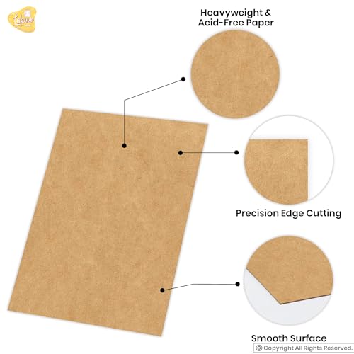 Lakeer 120 GSM A4 Kraft/Craft Paper Craft Liner Sheet for DIY Craft (Brown Color) - Pack of 50 - Eco-Friendly, acrylic - Image 4