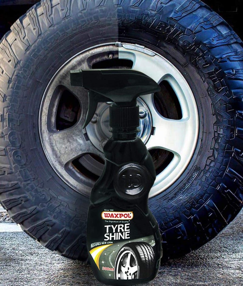 Waxpol Tyre Shine Spray Polish 300 ml for Long-Lasting Tyre Gloss, Prevents Fading and Cracks - Image 5