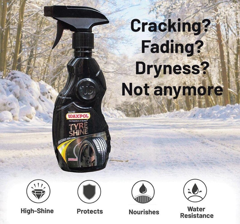 Waxpol Tyre Shine Spray Polish 300 ml for Long-Lasting Tyre Gloss, Prevents Fading and Cracks - Image 4