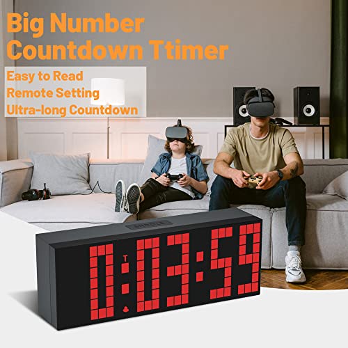 CHKOSDA Digital Alarm Clock, Led Clock with 2" Digital, 7 Color Options, Adjustable Brightness, Countdown Clock with Remote Control, Calendar and Temperature Display Desk Clock for Bedroom - Image 4