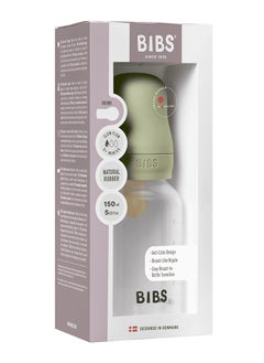 BIBS Pack Of 1 Baby Bottle Round Nipple Latex 150 Ml Slow Flow, Sage, 0 Months +  - Image 4