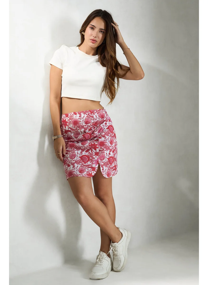 Virgio Virgio Women Cotton Mini Length Floral Skirt