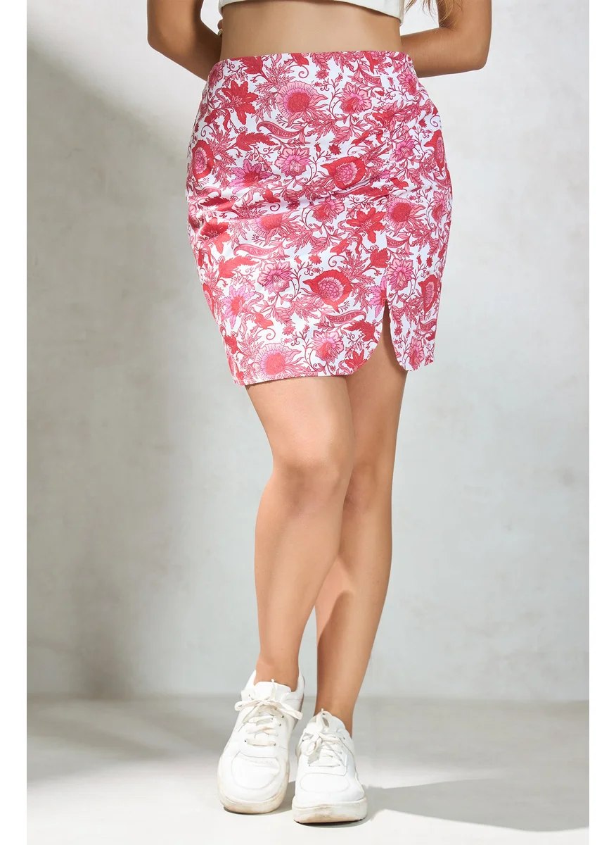Virgio Virgio Women Cotton Mini Length Floral Skirt