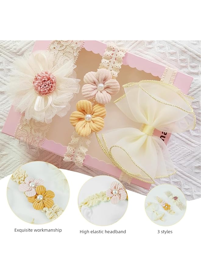 Hannea 3Pcs Bow Hairband For Baby Girl - Image 4