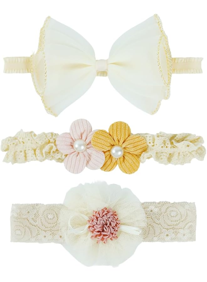 Hannea 3Pcs Bow Hairband For Baby Girl - Image 1