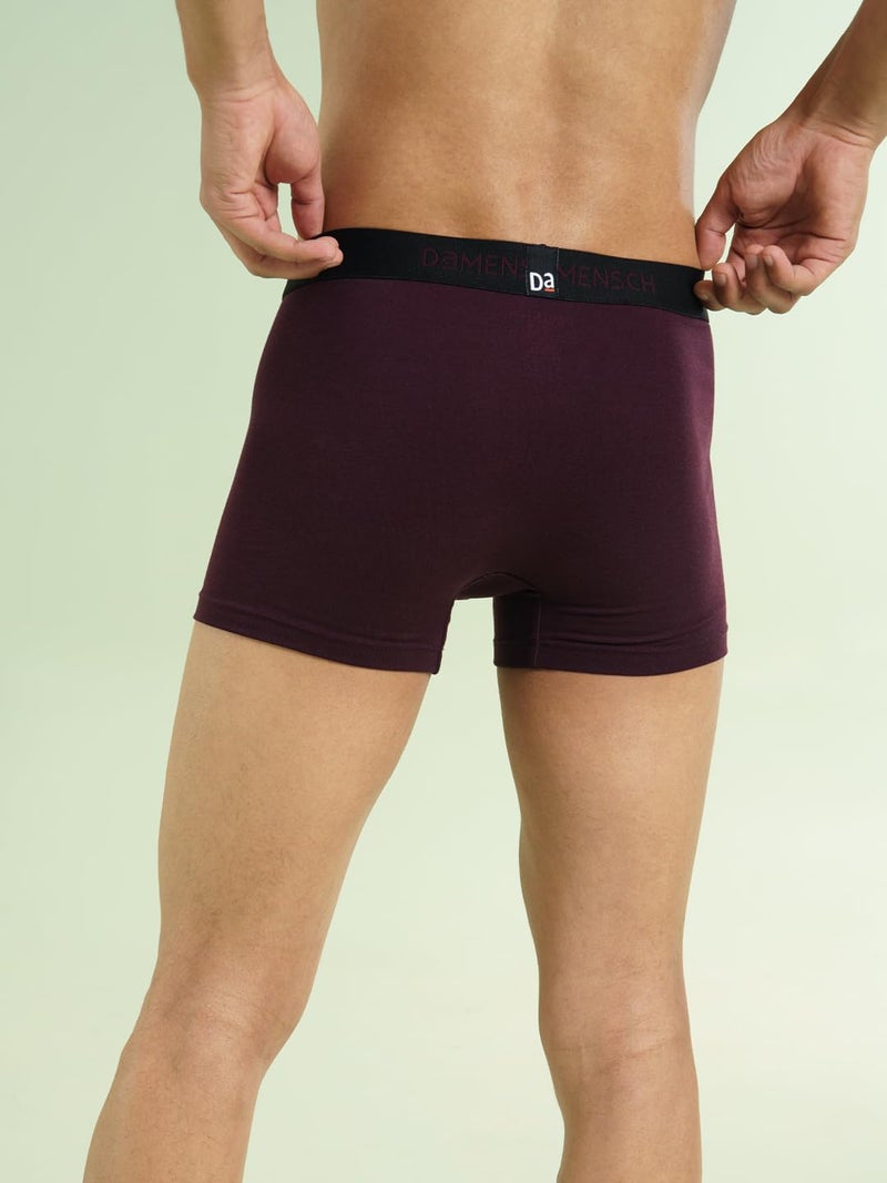 DAMENSCH Mens Premium Cotton Solid Trunks ReFRSH Single of Peppermint Powered-Pack of 1-Loyal Maroon-X-Large - Image 4
