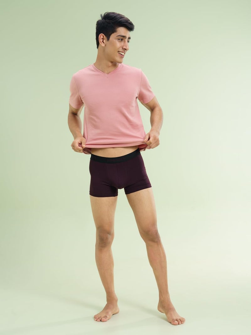 DAMENSCH Mens Premium Cotton Solid Trunks ReFRSH Single of Peppermint Powered-Pack of 1-Loyal Maroon-X-Large - Image 3