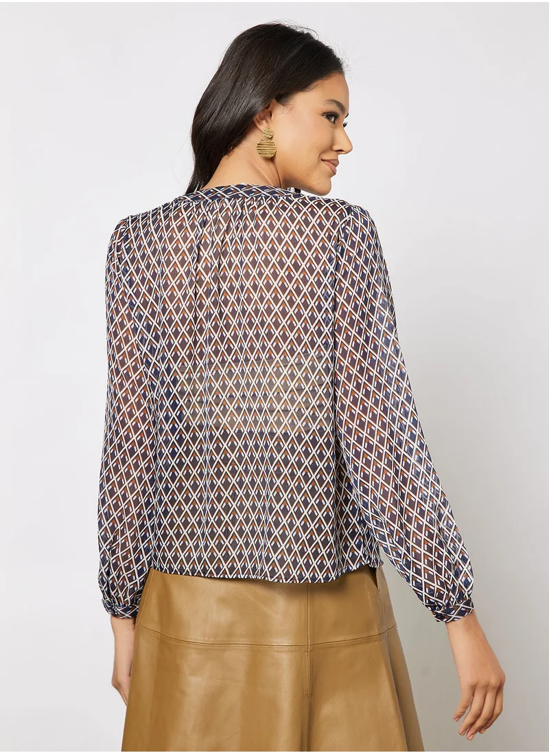 Jacqueline de Yong Sheer Printed Shirt