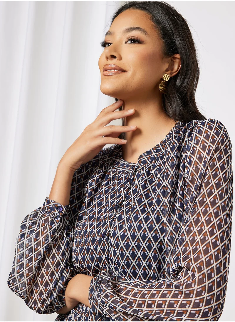 Jacqueline de Yong Sheer Printed Shirt