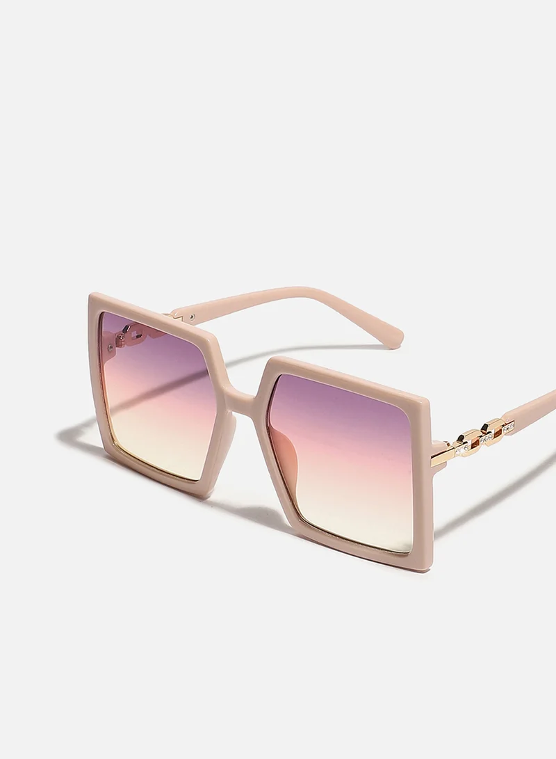 Haute Sauce Pink Rectangular Sunglass