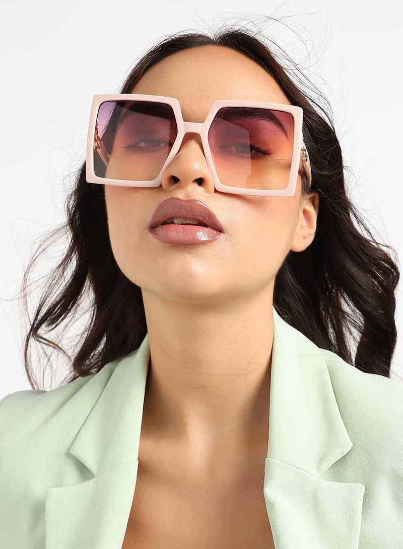 Haute Sauce Pink Rectangular Sunglass