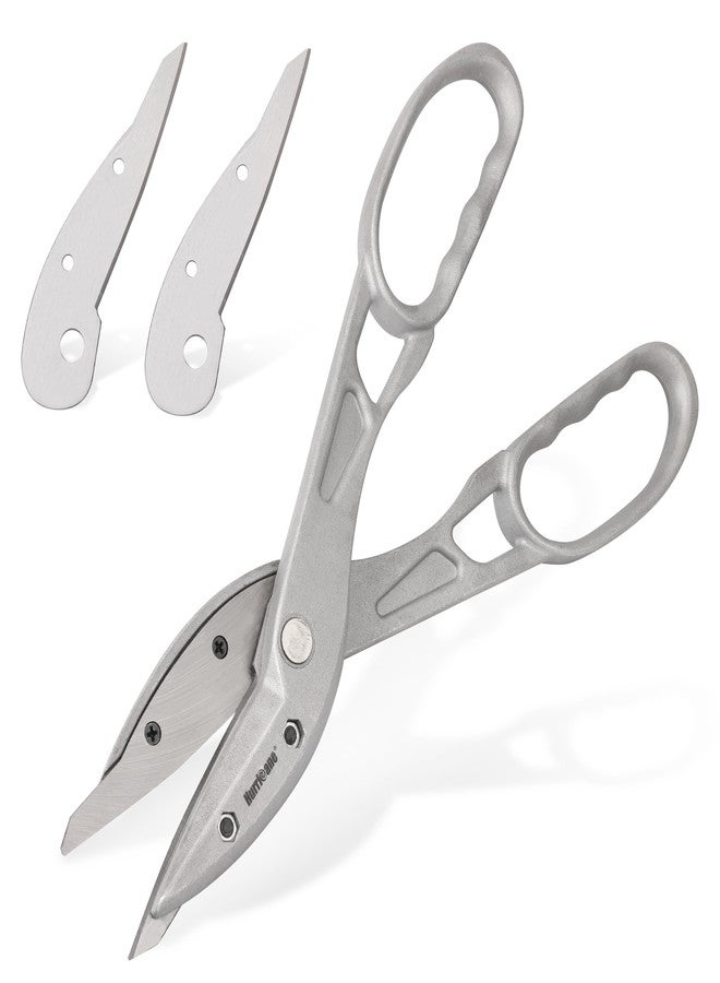 هوريكان قاطعة معدنية من الألومنيوم من HURRICANE مع شفرات قابلة للاستبدال، مقصات ألومنيوم مستقيمة بطول 12 بوصة، مقصات معدنية بمقبض كبير لقطع القصدير والنحاس والفينيل والصلب والفولاذ المقاوم للصدأ - Image 1