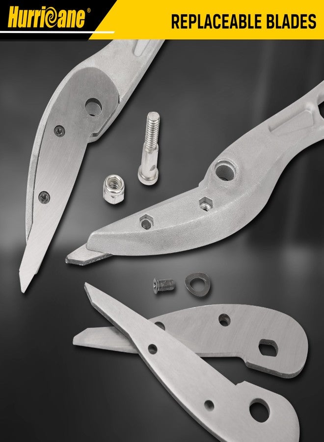 هوريكان قاطعة معدنية من الألومنيوم من HURRICANE مع شفرات قابلة للاستبدال، مقصات ألومنيوم مستقيمة بطول 12 بوصة، مقصات معدنية بمقبض كبير لقطع القصدير والنحاس والفينيل والصلب والفولاذ المقاوم للصدأ - Image 4