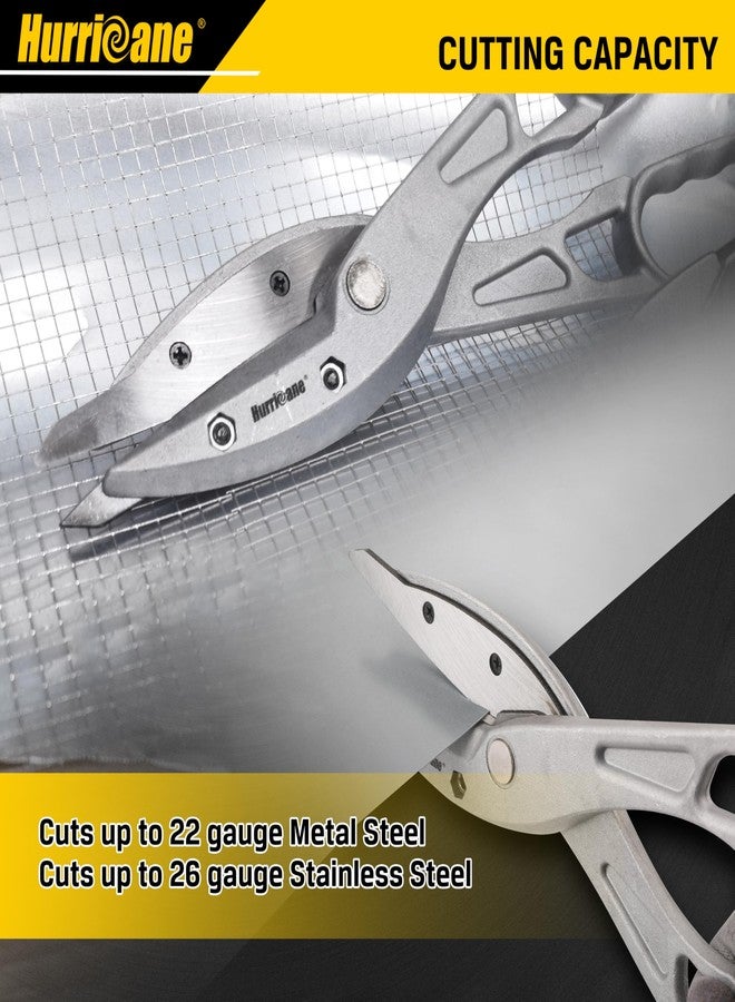 هوريكان قاطعة معدنية من الألومنيوم من HURRICANE مع شفرات قابلة للاستبدال، مقصات ألومنيوم مستقيمة بطول 12 بوصة، مقصات معدنية بمقبض كبير لقطع القصدير والنحاس والفينيل والصلب والفولاذ المقاوم للصدأ - Image 5