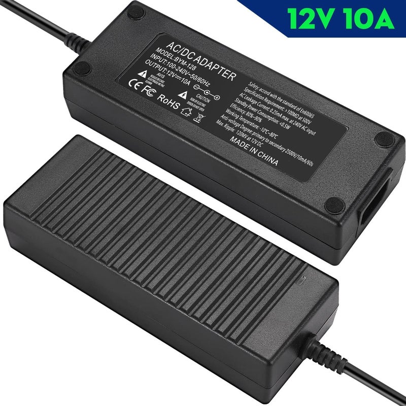 Murcy AC to DC Converter: 100V~240V to 12V 10A 120W - Versatile Car Cigarette Lighter Socket Adapter for Tire Inflators, Car Refrigerators, Vacuums, and More - Image 3