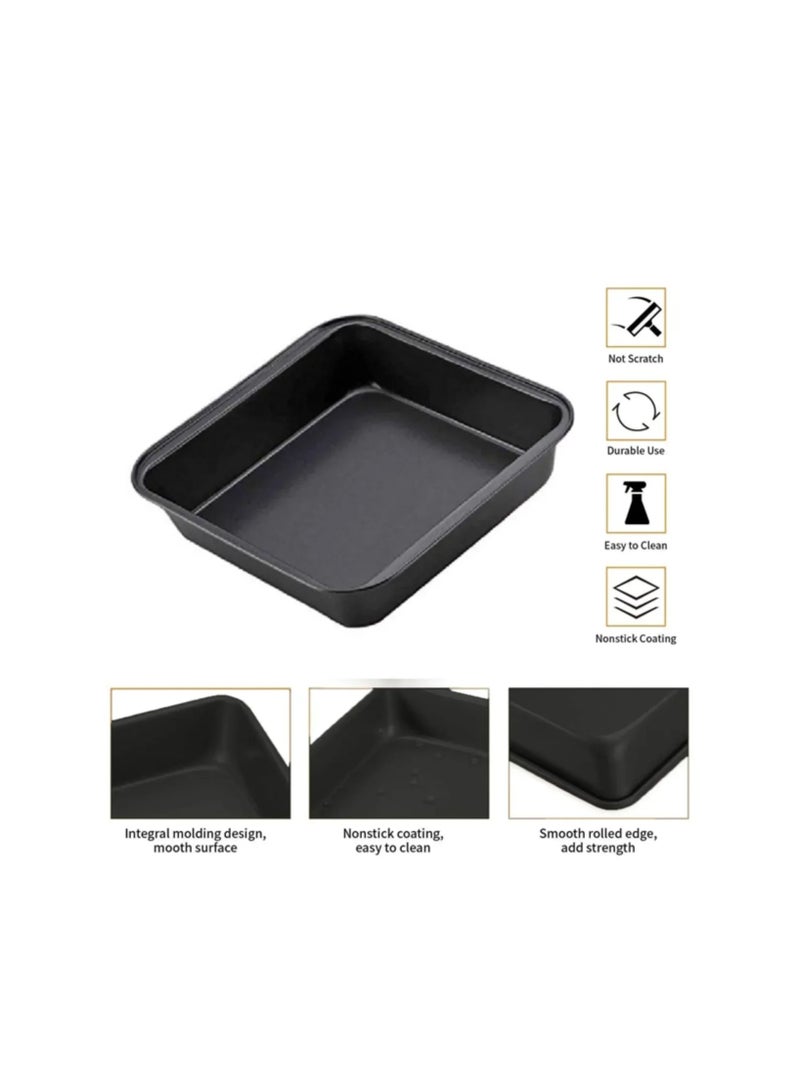 بيسبل بيسبيل قالب كيك مربع غير لاصق، 20 سم، صينية تحميص وبراوني من الفولاذ الكربوني المتين – BB2694 - Image 2