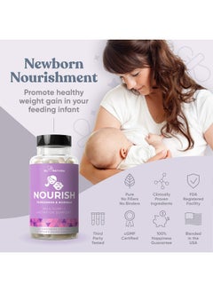 Eu Natural Nourish Lactation Support Breastfeeding Vitamins Nutritious Milk Supply Colic Gas Relief Let Down Pills Fenugreek Moringa Goat Rue 60 Mini Vegetarian Soft Capsules  - Image 5