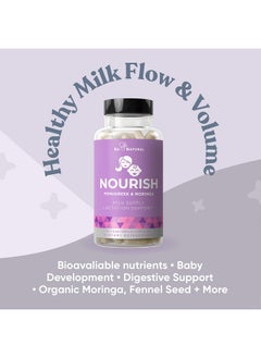 Eu Natural Nourish Lactation Support Breastfeeding Vitamins Nutritious Milk Supply Colic Gas Relief Let Down Pills Fenugreek Moringa Goat Rue 60 Mini Vegetarian Soft Capsules  - Image 4