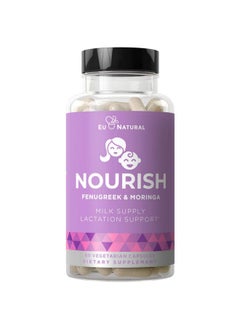 Eu Natural Nourish Lactation Support Breastfeeding Vitamins Nutritious Milk Supply Colic Gas Relief Let Down Pills Fenugreek Moringa Goat Rue 60 Mini Vegetarian Soft Capsules  - Image 2